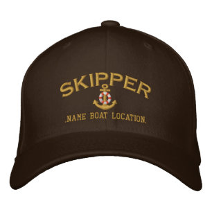Skipper Anker Ihr Boot Name oder beide! Bestickte Baseballkappe