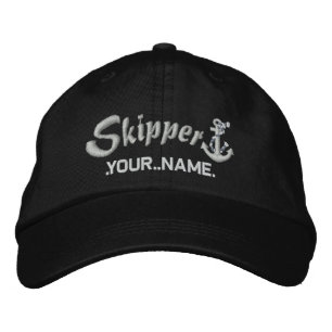 Skipper Anpassbar Ihr Name Silbernes Seil Anker Bestickte Kappe