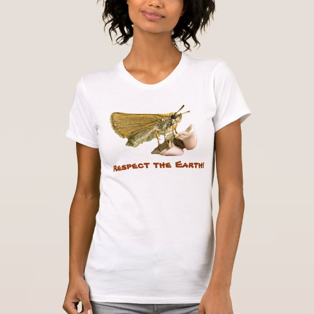 Skipper auf dem Milkweed Earth Day T-Shirt (Vorderseite)