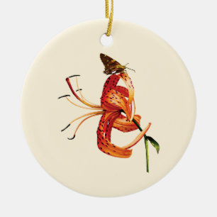 Skipper auf Orange Tiger Lily Keramikornament