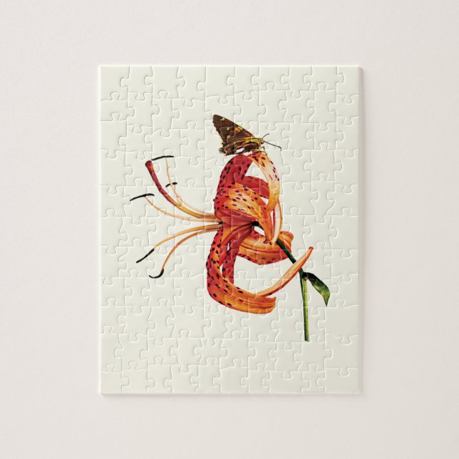 Skipper auf Orange Tiger Lily Puzzle (Vertikal)