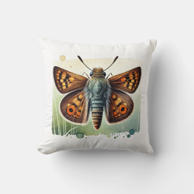 Skipper Butterfly 041024IREF222 - Watercolor Kissen (Vorderseite)