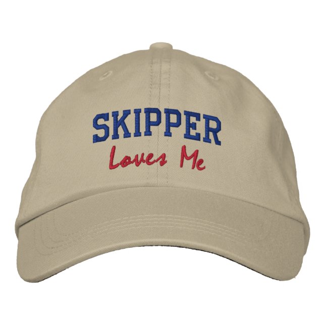 Skipper-Lieben Ich bestickte Name Hat / Cap Baseballkappe (Vorderseite)