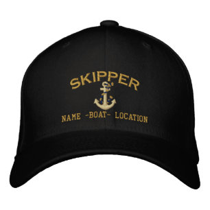 Skipper Nautical Rope Ankerplatz Ihres Bootes Name Bestickte Kappe
