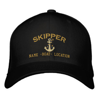 Skipper Nautical Rope Ankerplatz Ihres Bootes Name Bestickte Kappe