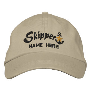 Skipper Personalisieren Sie Ihren Namen Gold Star  Bestickte Baseballkappe