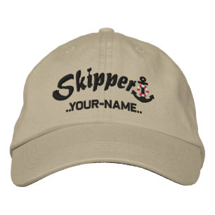 Skipper personalisiert Ihren Namen als schwarzen A Bestickte Kappe