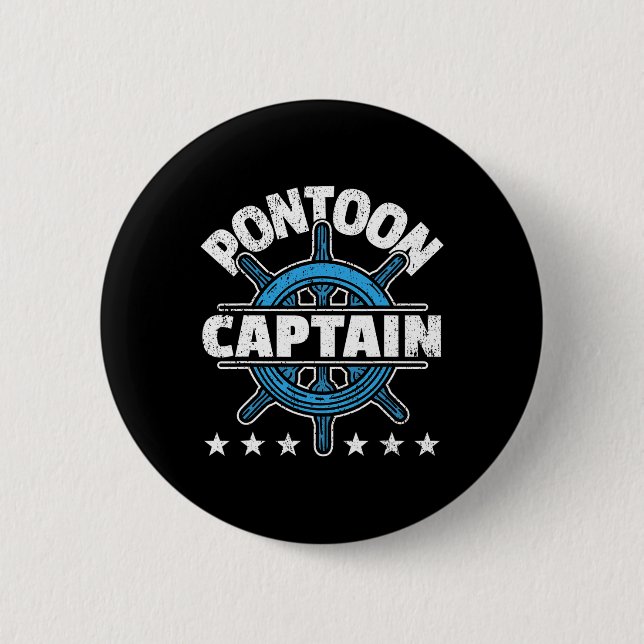 Skipper Pontoon Boating I Pontoonboot-Kapitän  Button (Vorderseite)