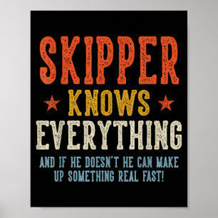 Skipper weiß alles Vatertag Retro Poster