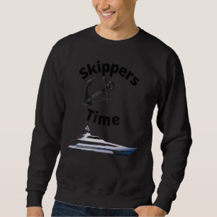 Skipper Zeit Kapitän Sailboat Anker Boat Skipper Sweatshirt