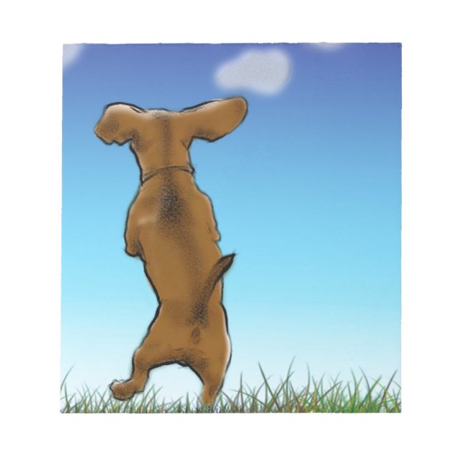 skipping_Dackel_color Notizblock (Vorderseite)