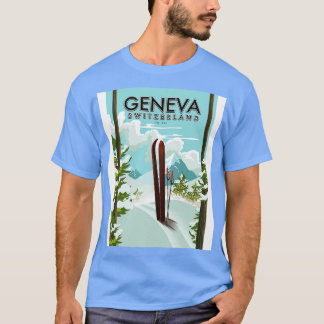 Skipposter der Schweiz Genf T-Shirt