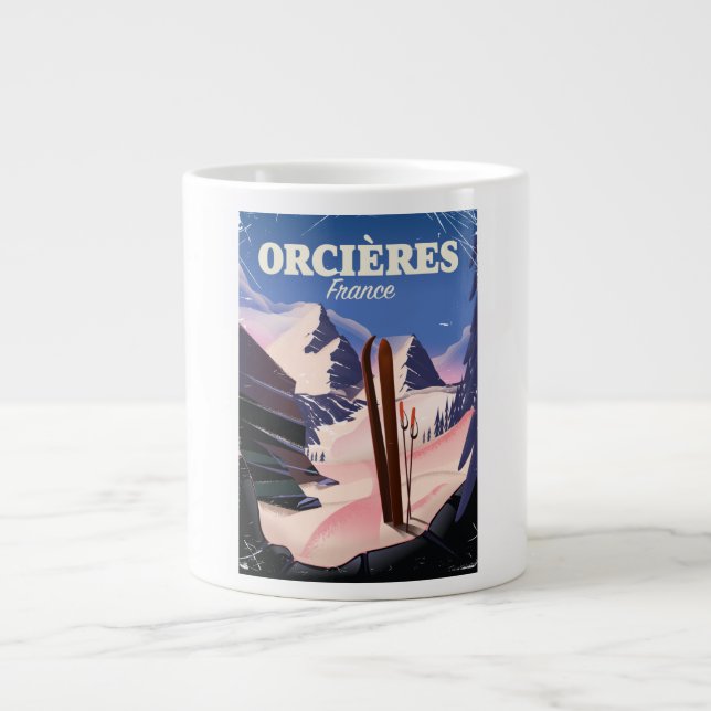 Skipposter ORCIÈRES france Jumbo-Tasse (Vorderseite)