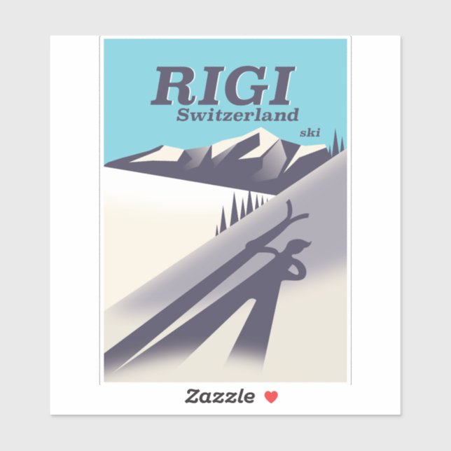 Skipposter Rigi Schweiz Aufkleber (Blatt)