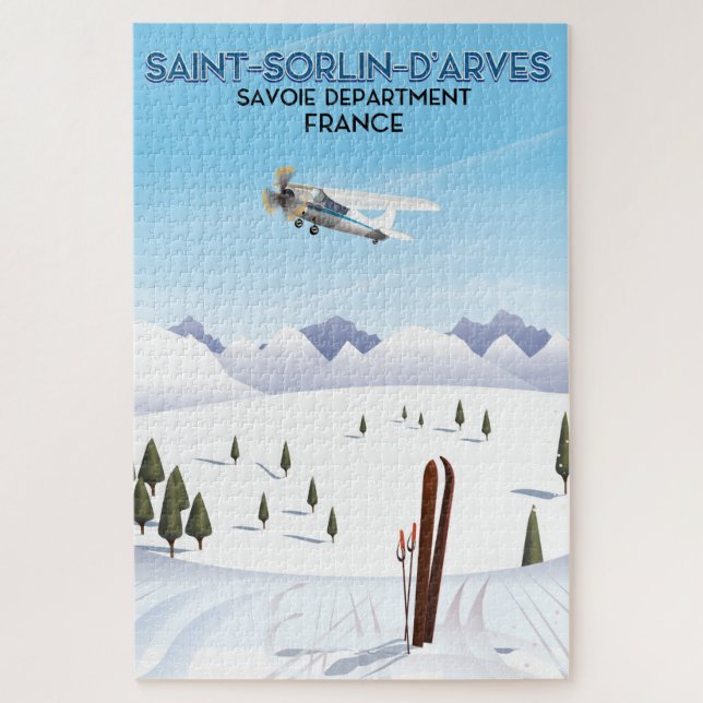 Skipposter Saint-Sorlin d'Arves Frankreich Puzzle (Vertikal)