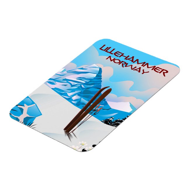 Skipposter von Lillehammer Norwegen. Magnet (Linke Seite)
