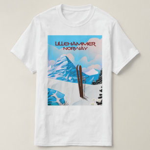 Skipposter von Lillehammer Norwegen. T-Shirt