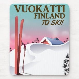 Skipposter Vuokatti Finnland Mousepad