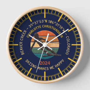 Skiraum Creek, Colorado - Skilangläufer auf Dunkel Uhr