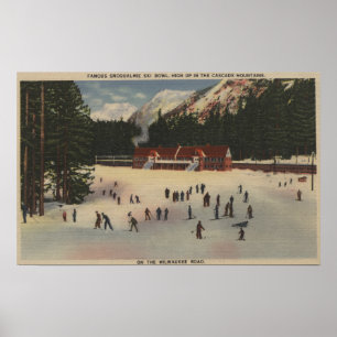 Skiraum Snoqualmie, WA - Sicht auf das Skigebiet Poster