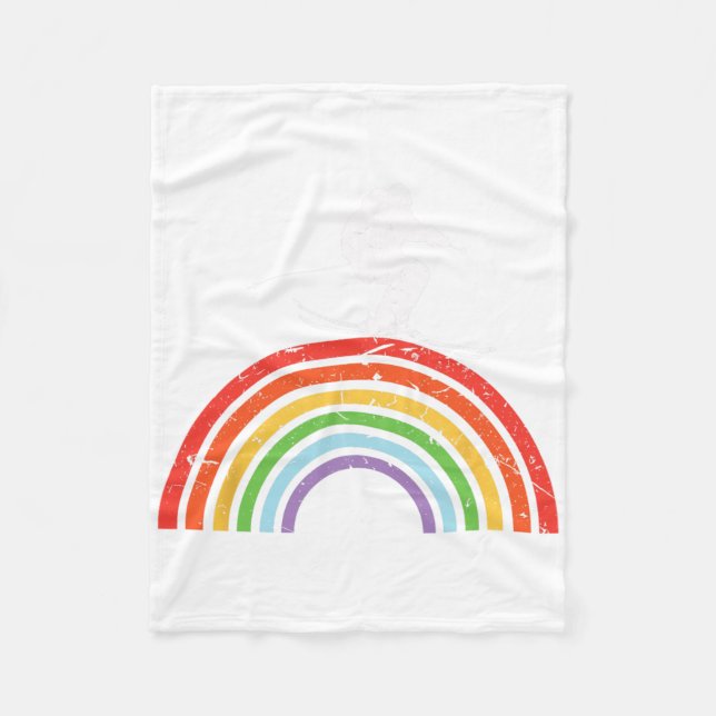 Skireise Skifahren Regenbogen  Fleecedecke (Vorderseite)