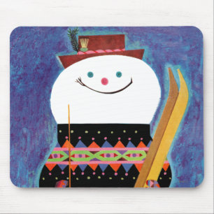 Skis für Schneemann Mousepad