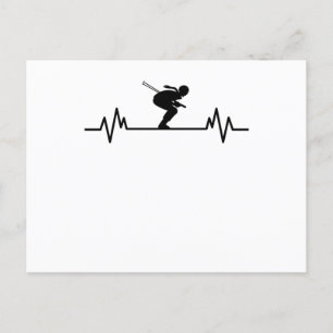 Skis Herzschlag Skifahren Spaß Wintersport Hänge G Postkarte