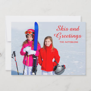Skis und Grüße Foto Personalisiert   Weihnachten