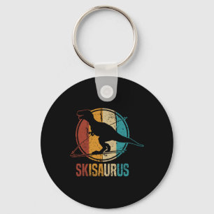 Skisaurus Lustiger Skifahrender Dino Ski Dinosauri Schlüsselanhänger