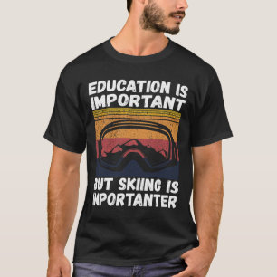 Skischnee Berg Skischneebrett Geschenk Skifahren I T-Shirt