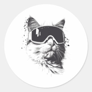 Skischneeboard-Katzenschutzbrille Wintersport Snow Runder Aufkleber