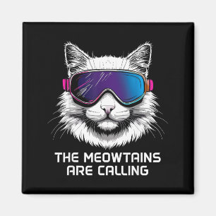 Skischneebrett Katze lustig die Meowtains rufen Magnet