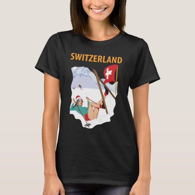 Skischule Schweiz T-Shirt (Vorderseite)
