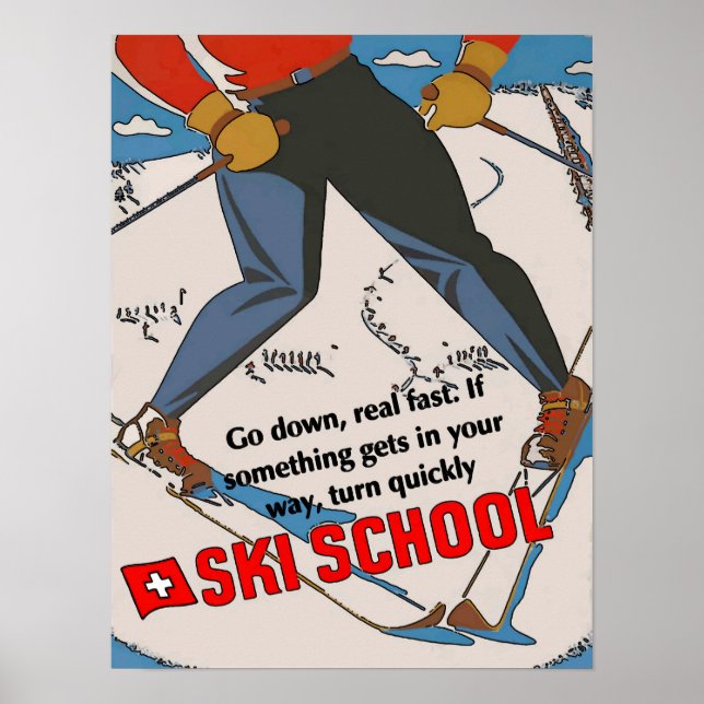 Skischulposter Poster (Vorne)