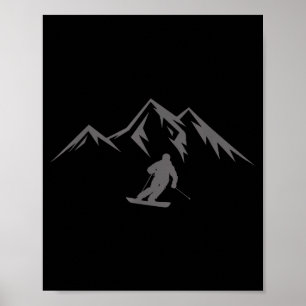 Skishirt Schneeberg Winter Skifahren Skifahrer Poster