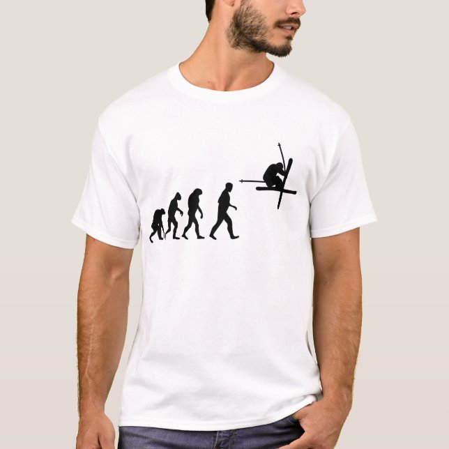 Skiskifahren-Evolution T-Shirt (Vorderseite)