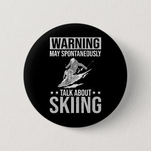 Skisport Funny Ski Training Wettbewerb Button