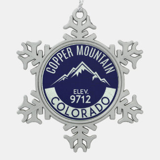 Skisportler Colorado Skifahren Schneeflocken Zinn-Ornament