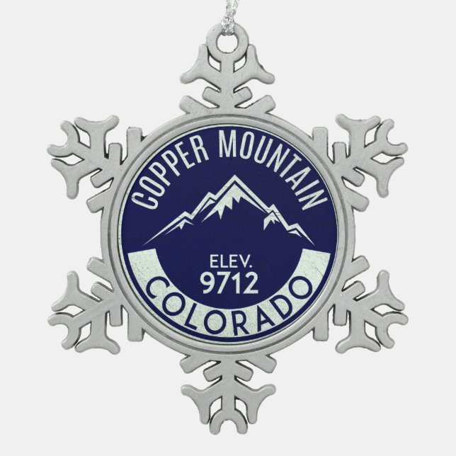 Skisportler Colorado Skifahren Schneeflocken Zinn-Ornament (Vorderseite)