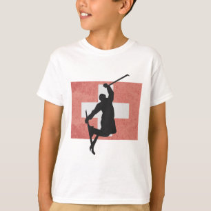 Skispringen Schweiz Schweizer Flagge Wintersport T-Shirt