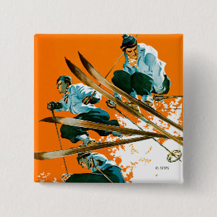 Skispringer durch Ski-Schweißung Button