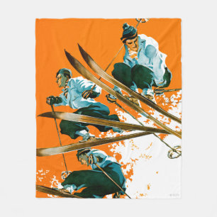 Skispringer durch Ski-Schweißung Fleecedecke