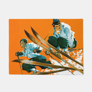 Skispringer durch Ski-Schweißung Fußmatte