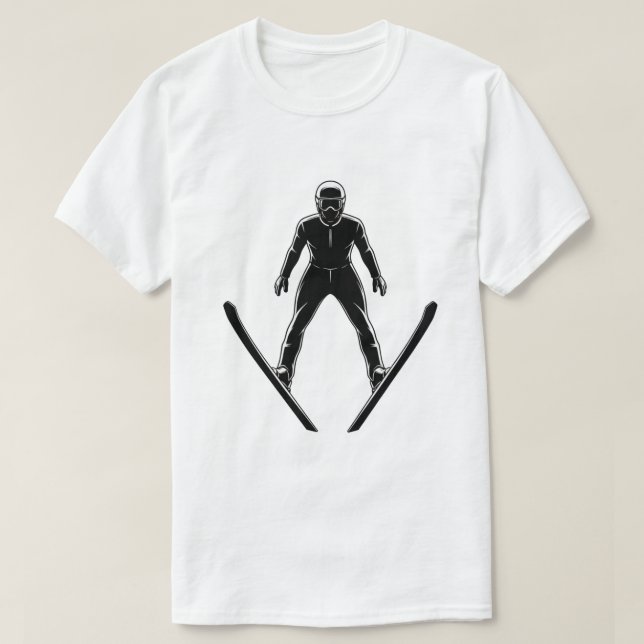 Skispringer-Silhouette T-Shirt (Design vorne)