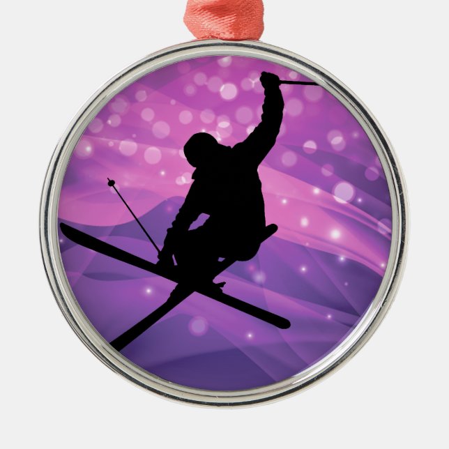 Skisprung Ornament Aus Metall (Vorne)