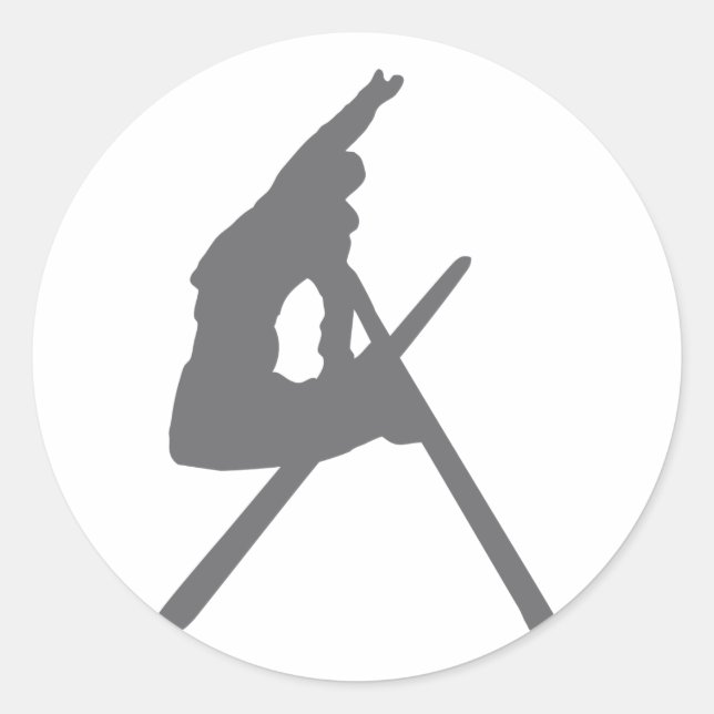 Skisprung Runder Aufkleber (Vorderseite)