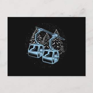Skistation Winter Sports Mountain Skier Geschenk Postkarte