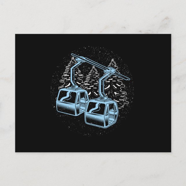 Skistation Winter Sports Mountain Skier Geschenk Postkarte (Vorderseite)