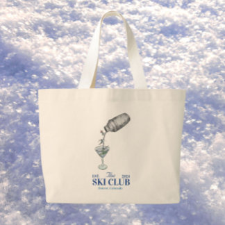 Skitour Aquarell blau Jumbo Stoffbeutel