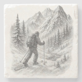 Skitouren-Stehcoaster Steinuntersetzer